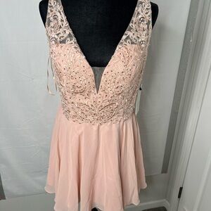 Women’s Lace Short Dress Dusty Pink Size 12
